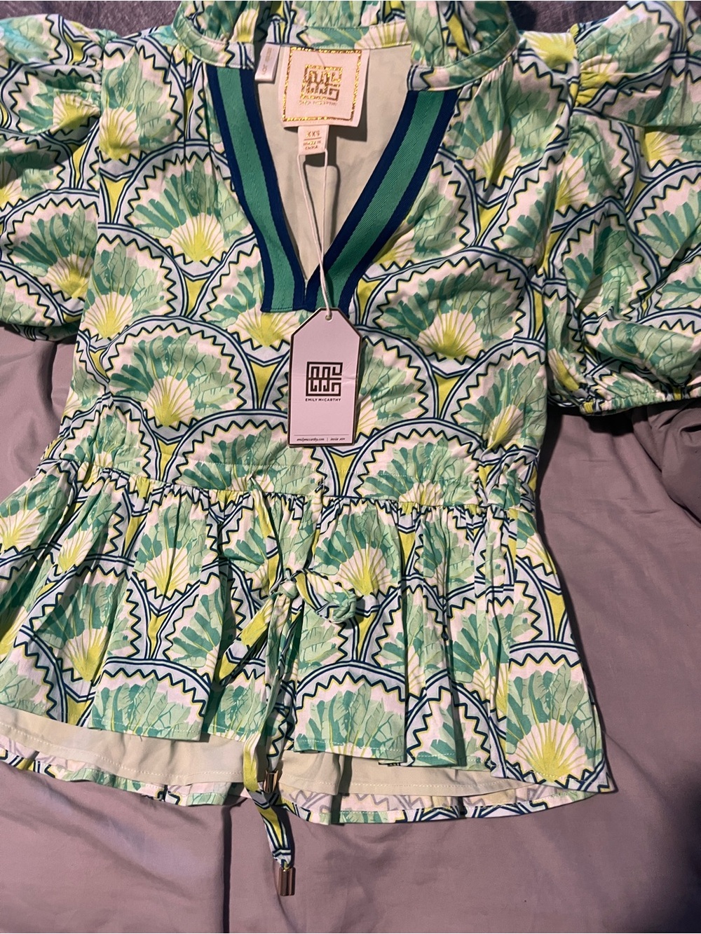 NEW EMILY MCCARTHY posey top in deco palm